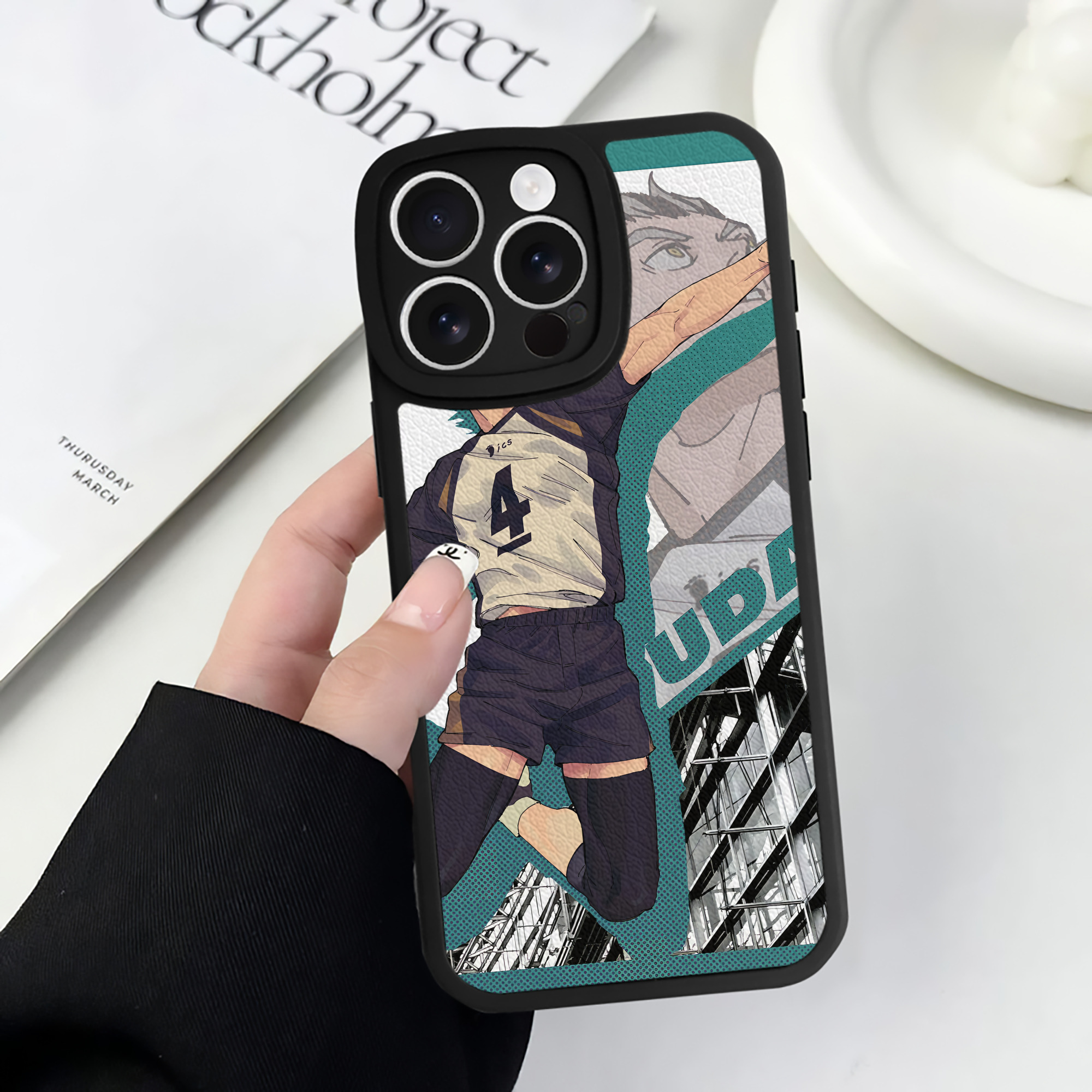 （画像用） ハイキュー!! Haikyu!! 【iPhone 16シリーズ対応】シリコンスマホケース（レザー調） 材質：シリコン